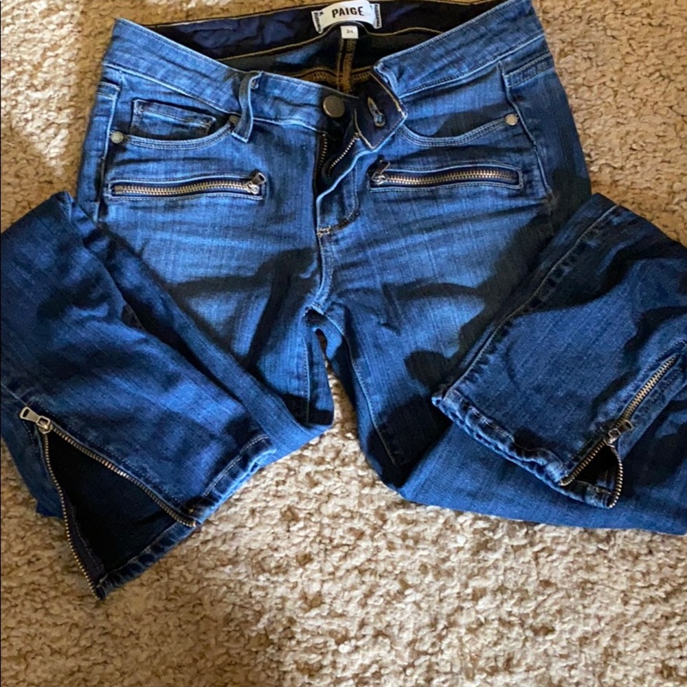 Paige Zaire zip crop jeans